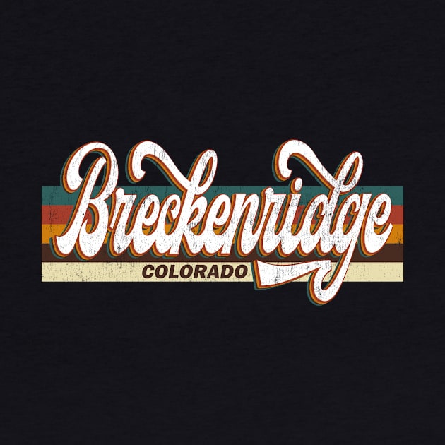 Breckenridge Colorado US State Map Vintage Retro 70s 80s style by Happy as I travel